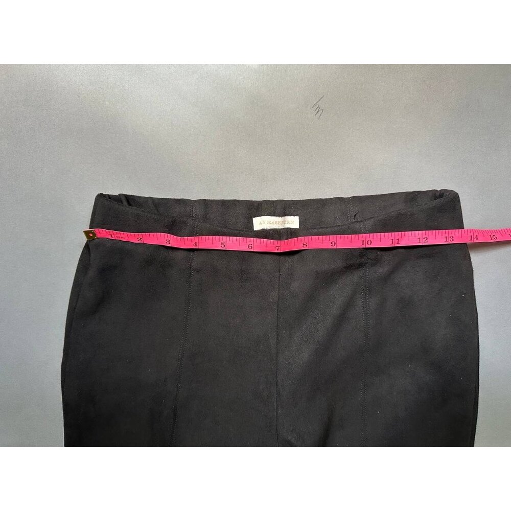 Ann Mashburn Faye Seamed Pants Black Vegan Suede Small - Picture 6 of 9